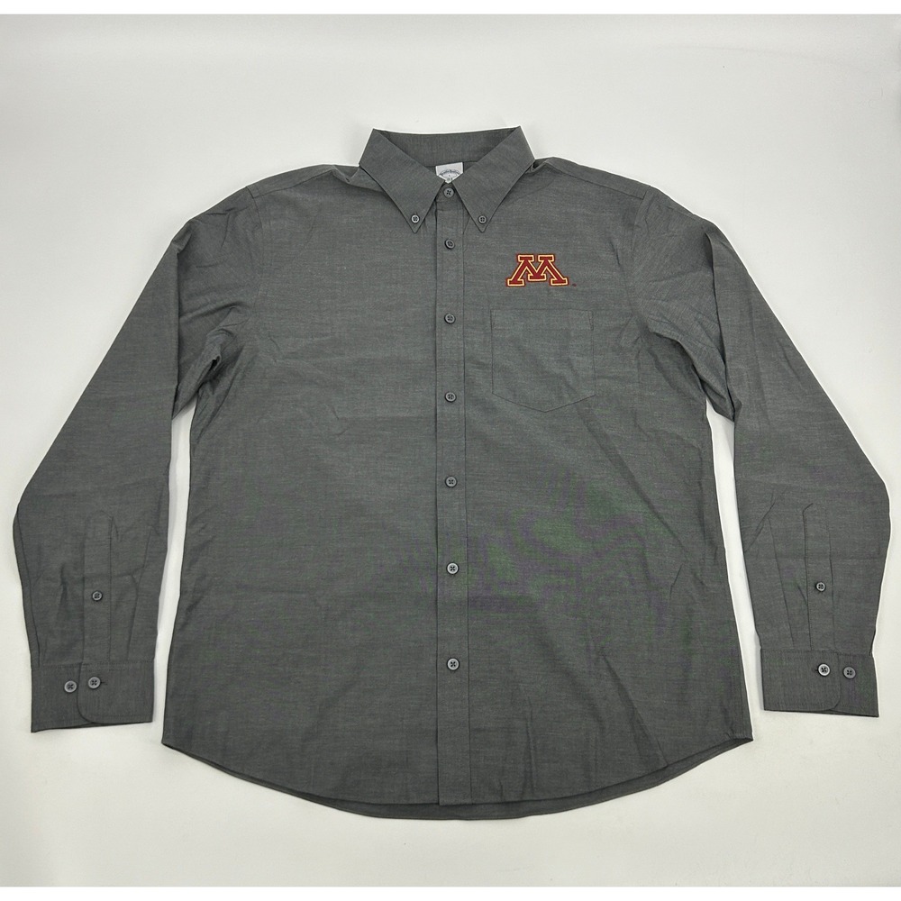 Minnesota Golden Gophers Brooks Brothers Shirt Men Large Gray Button Down - Picture 2 of 9